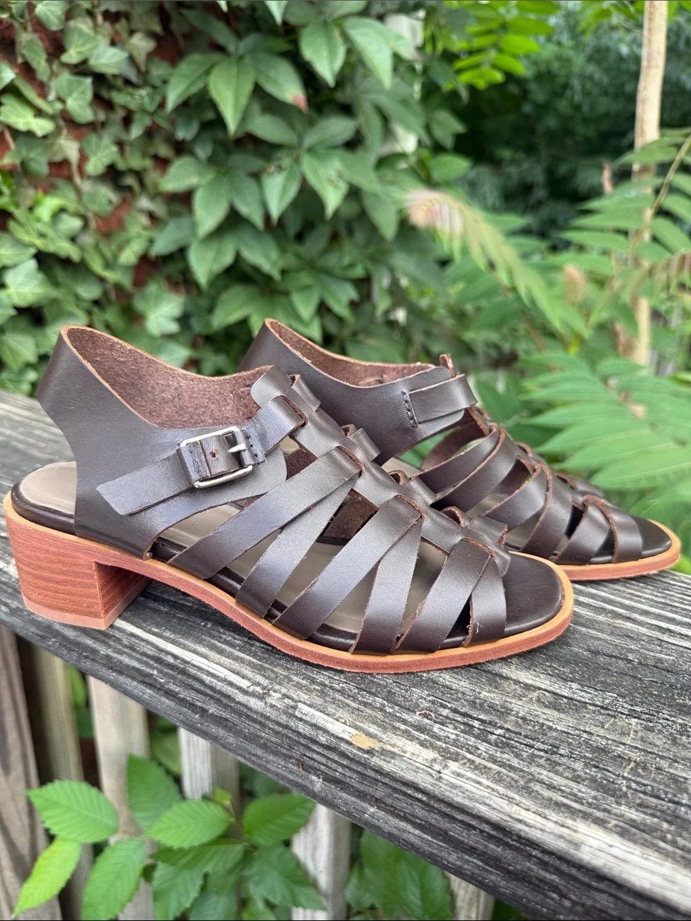 Wilder Clover Fisherman Sandals Women’s 6 Vachetta Leather